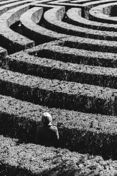 Person lost in maze